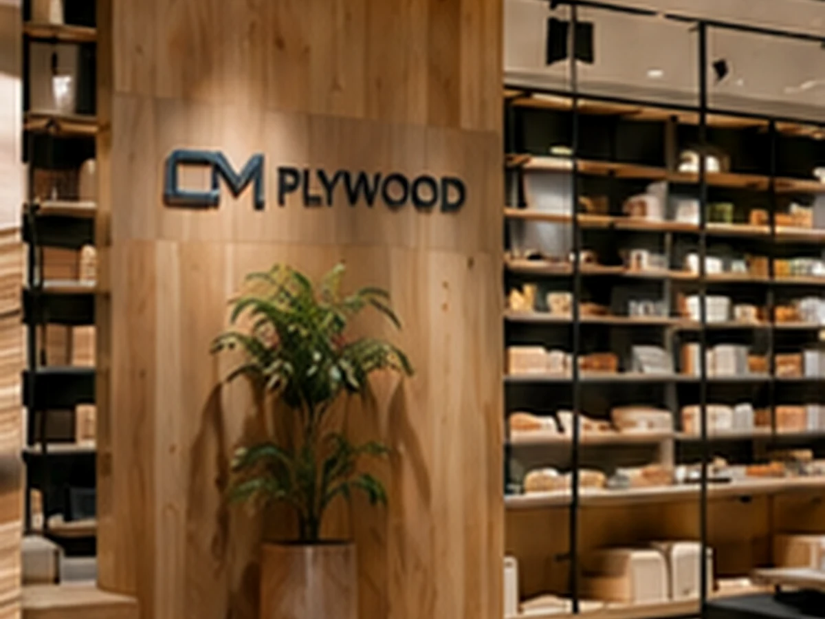 Wood-lined retail showroom