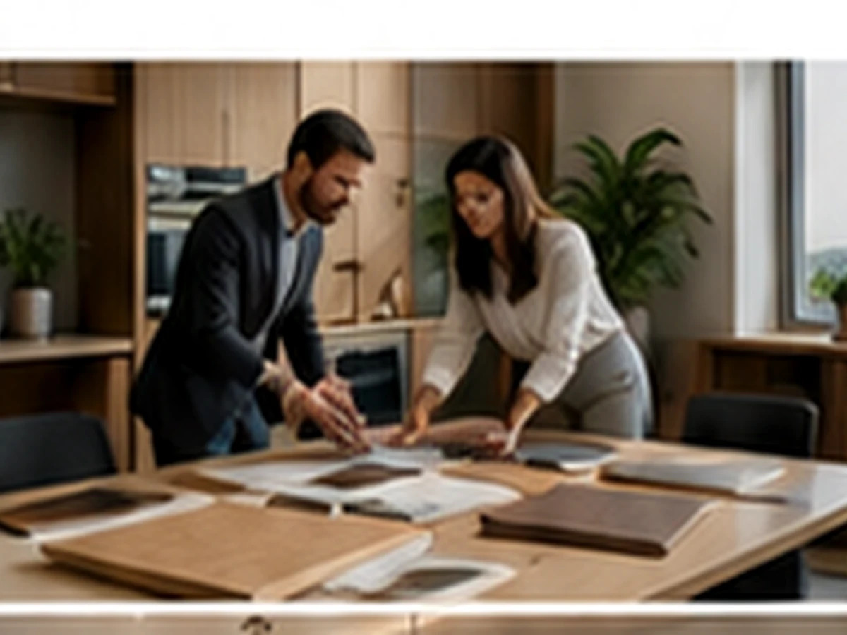 Design studio with wood materials