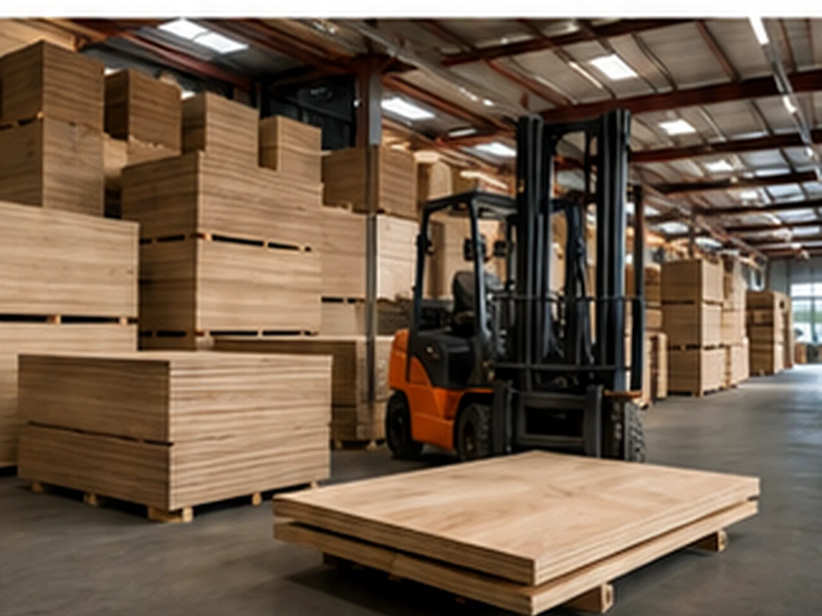 Plywood warehouse and material handling